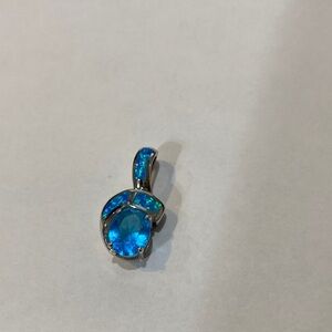 Elegant BlueTopaz Opal Pendant
